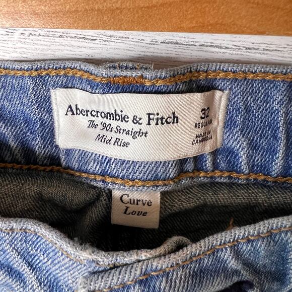 Abercrombie & Fitch Jeans Womens Size 32 Reg The 90s Straight Mid Rise Denim - Picture 2 of 16
